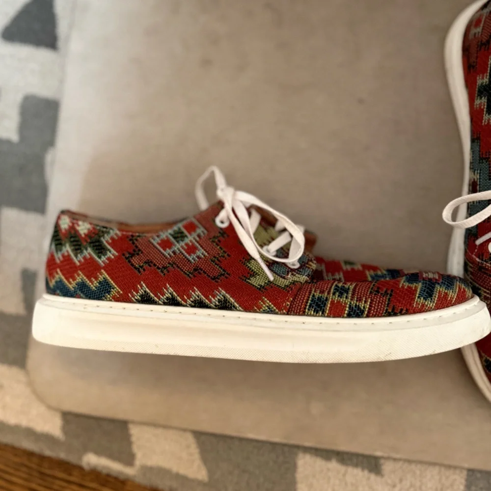 Armenian Rug Pattern Sneakers with White Laces size 9